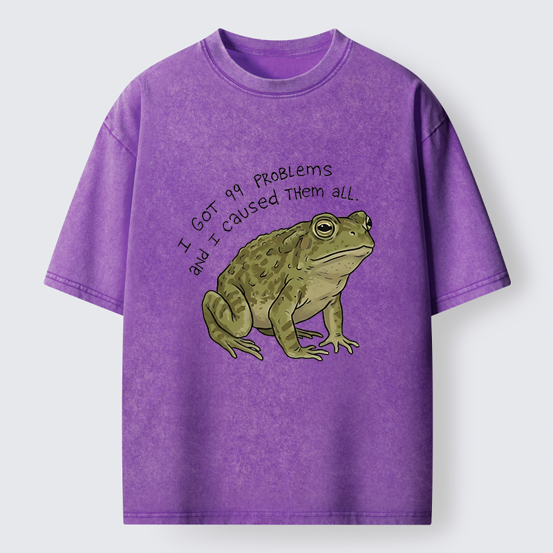 Tokyo‑Tiger Mischievous Frog Funny Washed T-Shirt
