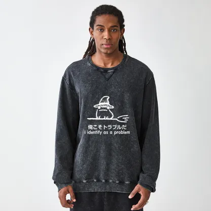 Tokyo-Tiger Mischief Magic Dude Washed Terry Sweatshirt