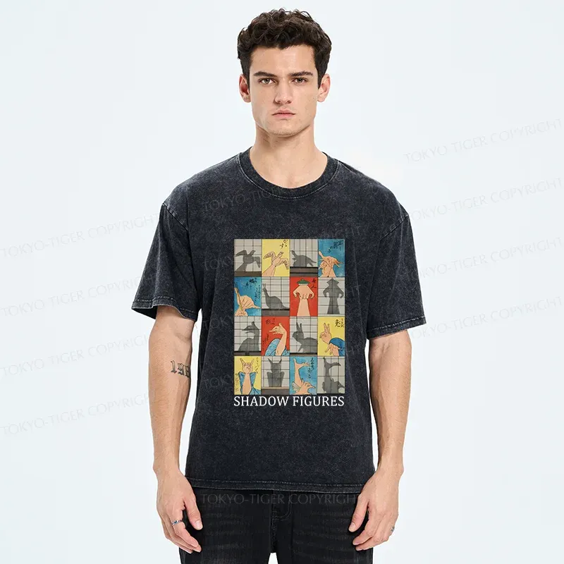 Tokyo-Tiger Traditional Gesture Shadow Washed T-Shirt