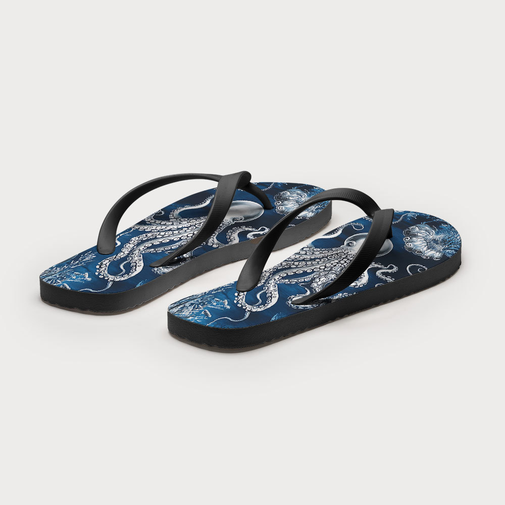 Tokyo-Tiger Deep Sea Octopus Flip Flops
