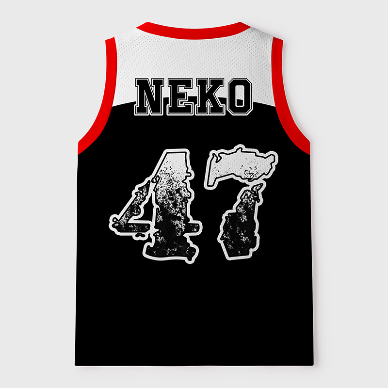 Tokyo-Tiger Black Cat Samurai Vibe Mesh Tank Top