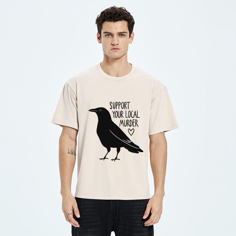 Tokyo-Tiger Support Your Local Murder Washed T-Shirt