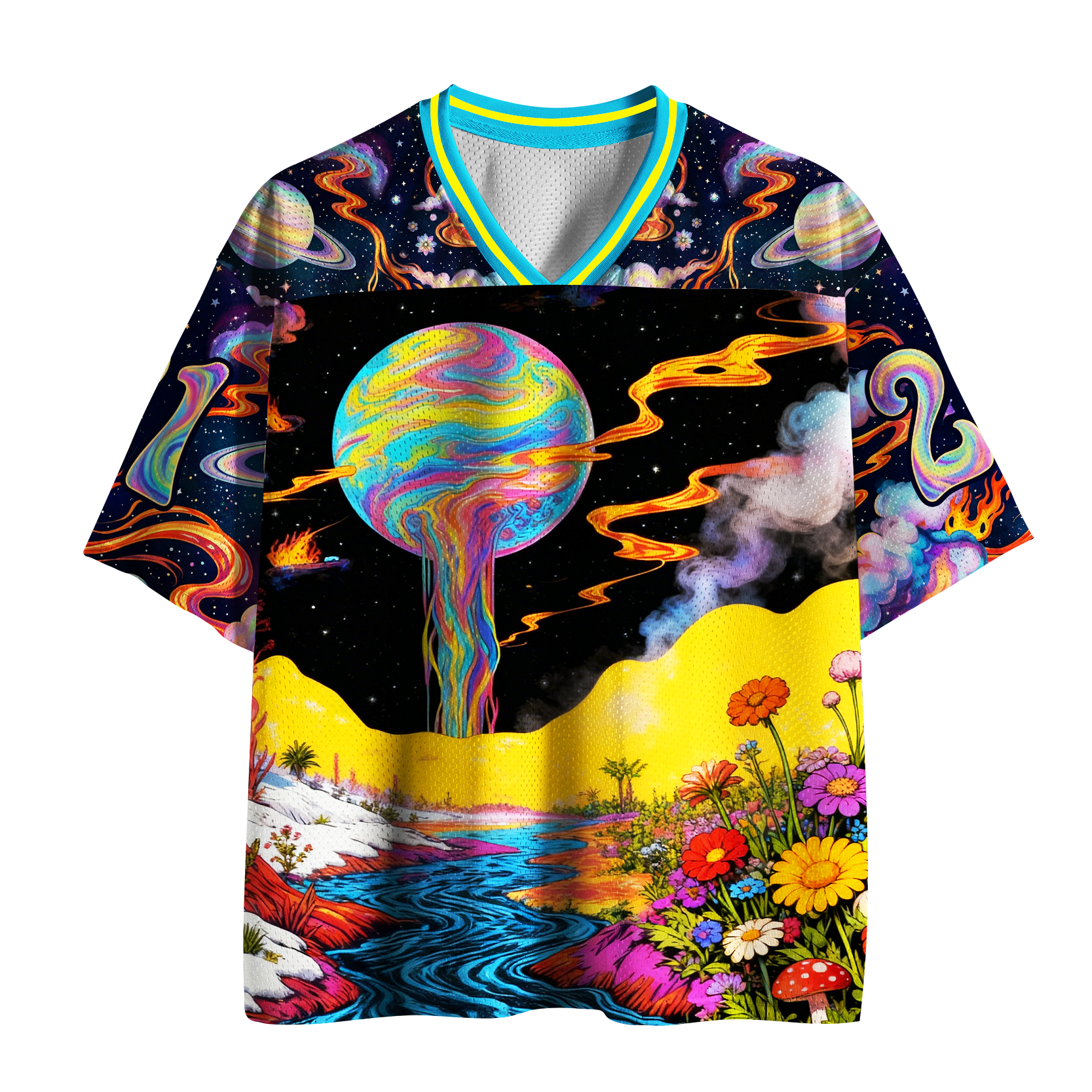 Tokyo-Tiger Surreal Starfall Flower Mesh Jersey
