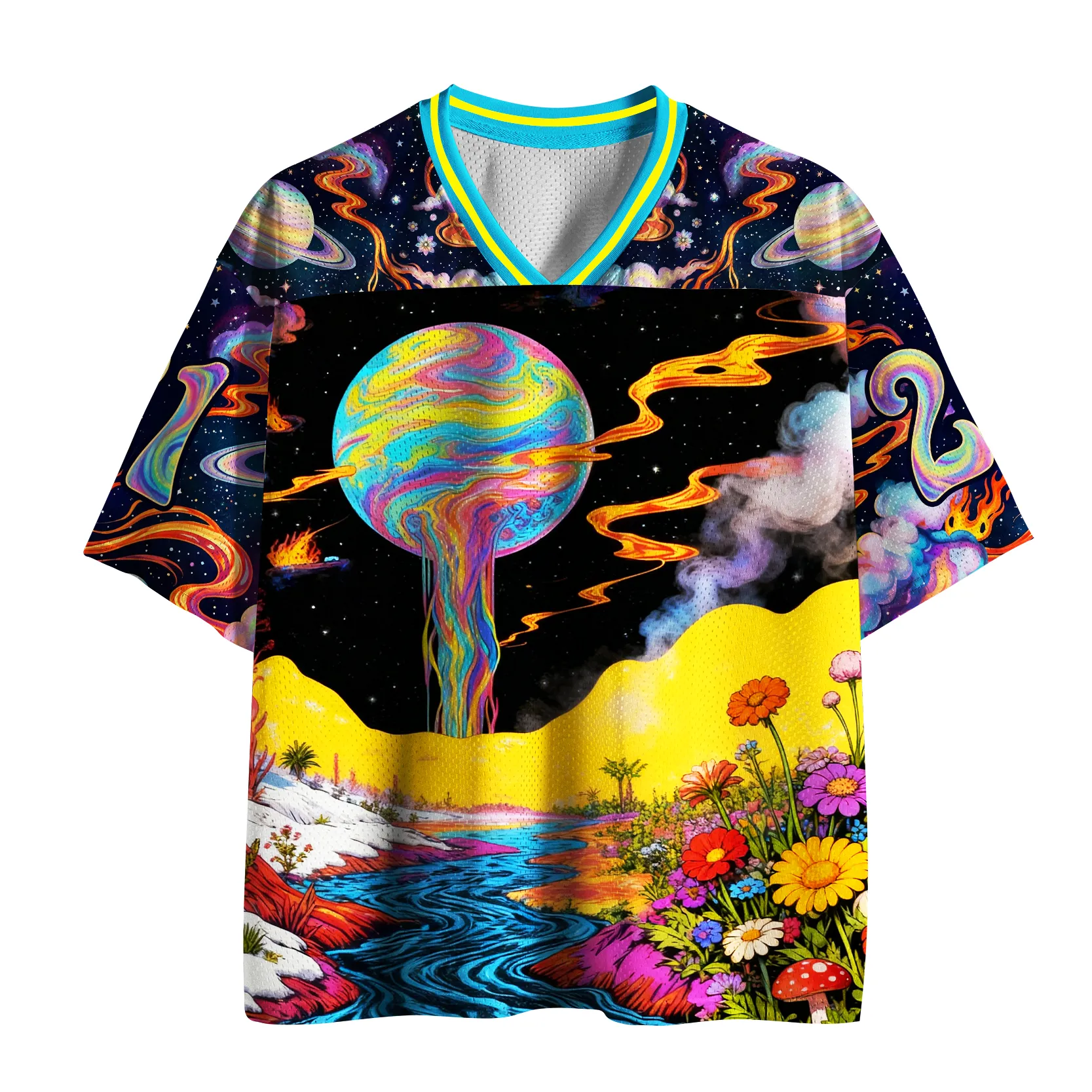 Tokyo-Tiger Surreal Starfall Flower Mesh Jersey
