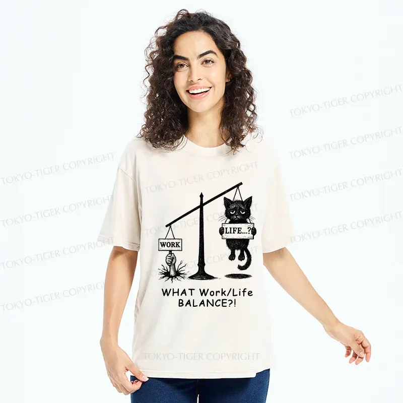 Tokyo-Tiger Work-Life Balance Washed T-Shirt