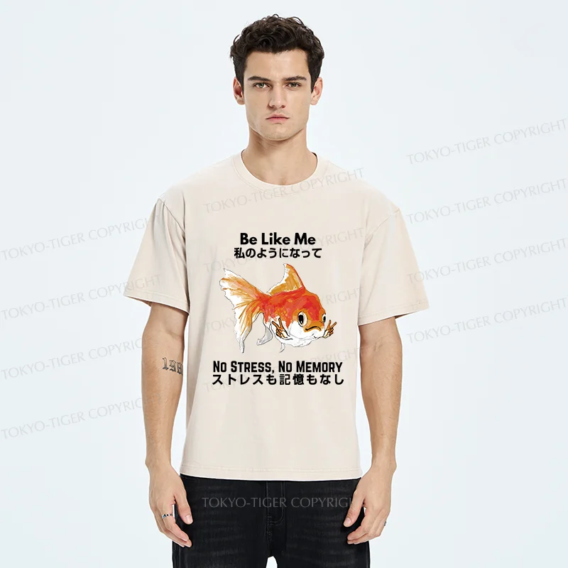 Tokyo-Tiger Live Like A Fish Washed T-Shirt