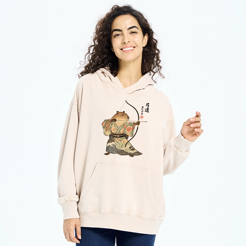 Tokyo-Tiger Capybara Archery Washed Hoodie