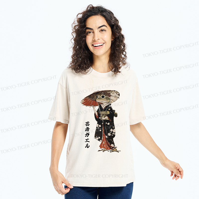 Tokyo-Tiger Geisha Frog Washed T-Shirt