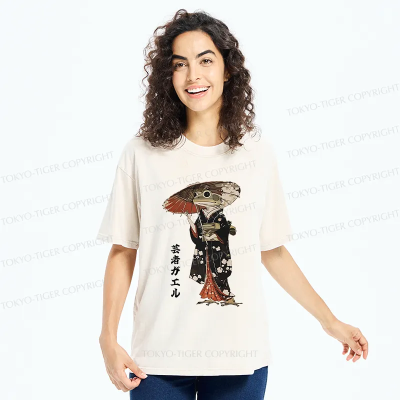 Tokyo-Tiger Geisha Frog Washed T-Shirt