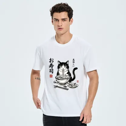 Tokyo-Tiger Cats Eat Japanese Food Classic T-Shirt