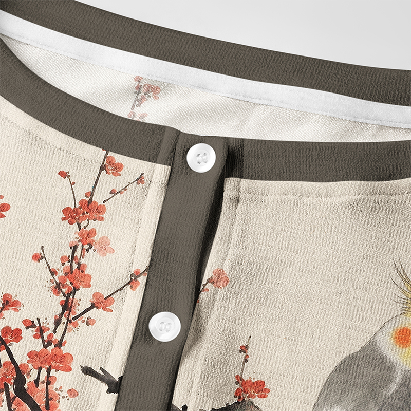 Tokyo-Tiger Cockatiels On Plum Blossoms Women's Lightweight Cardigan