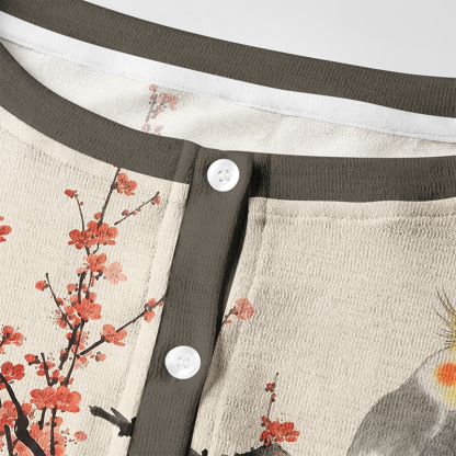 Tokyo-Tiger Cockatiels On Plum Blossoms Women's Lightweight Cardigan