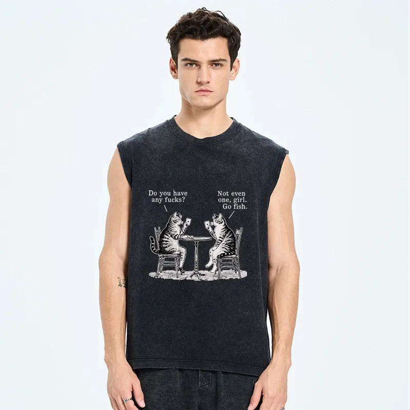 Tokyo-Tiger Cat Poker Night Washed Tank