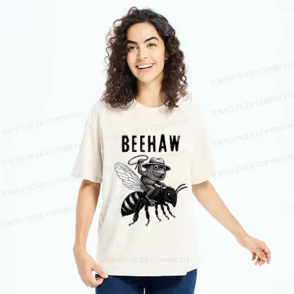 Tokyo-Tiger Beehaw Funny Washed T-Shirt