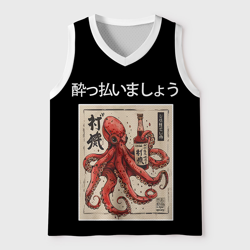 Tokyo-Tiger Octopus After Too Many Shots Mesh Tank Top