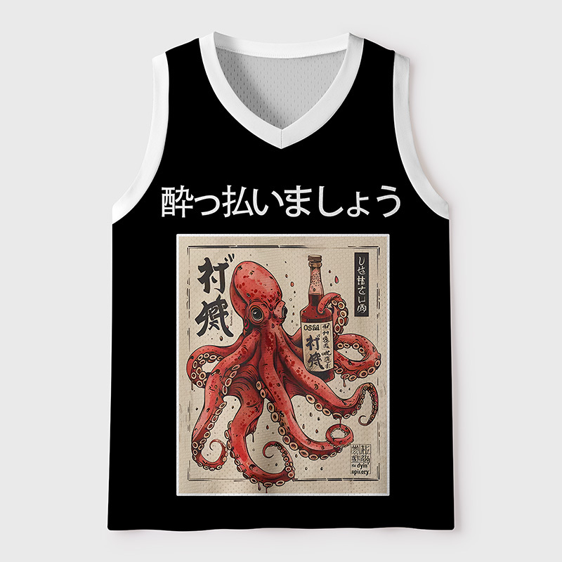 Tokyo-Tiger Octopus After Too Many Shots Mesh Tank Top