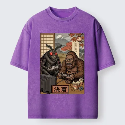 Tokyo-Tiger Game Monster Duo Washed T-Shirt