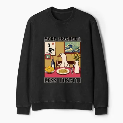 Tokyo-Tiger More Spaghetti Less Upsetti Goose Washed Terry Sweatshirt