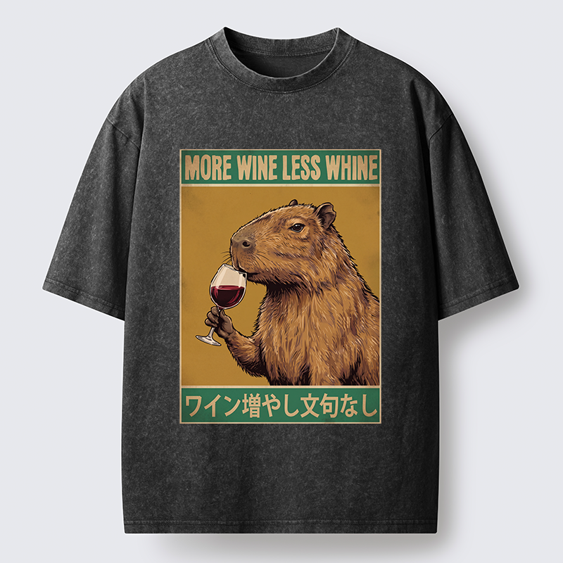 Tokyo-Tiger Capybara Wine Time Washed T-Shirt