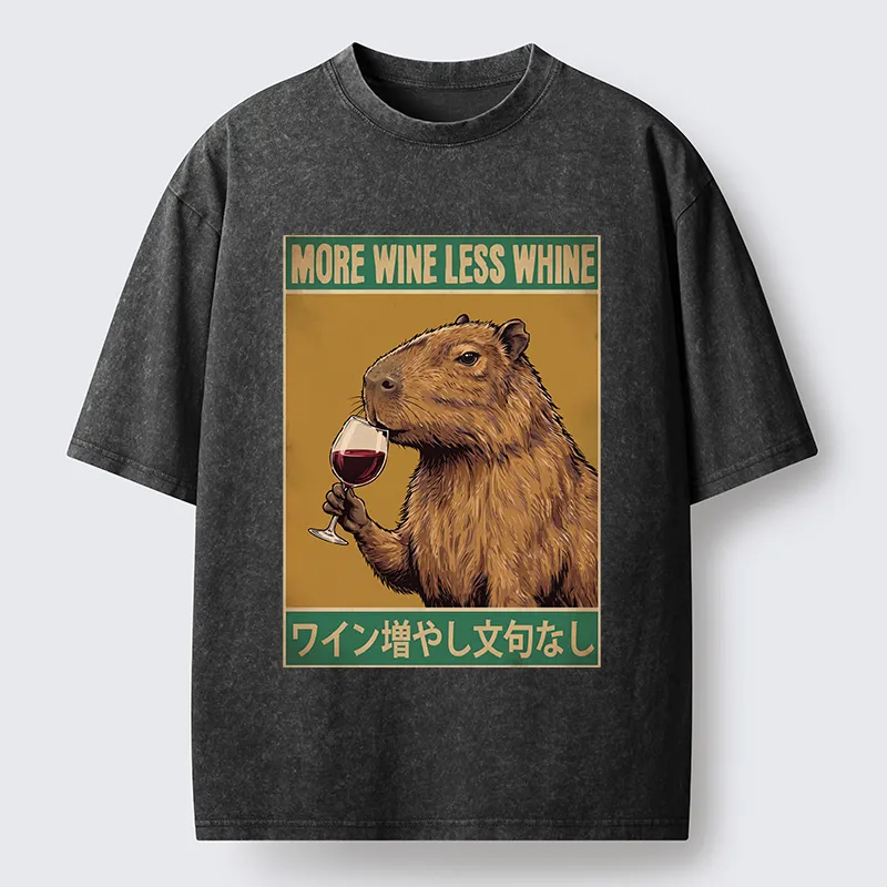 Tokyo-Tiger Capybara Wine Time Washed T-Shirt