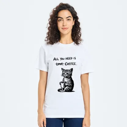 Tokyo-Tiger Cute Cat Coffee Daily Happy Vibe Classic T-Shirt
