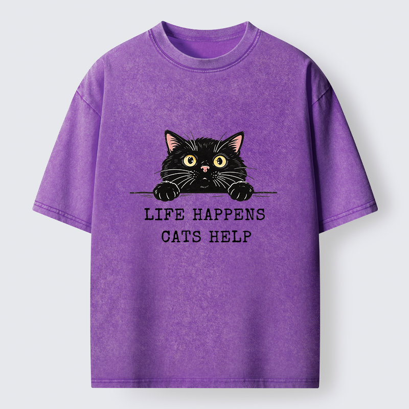 Tokyo-Tiger Cat Brings Solace To Life Washed T-Shirt