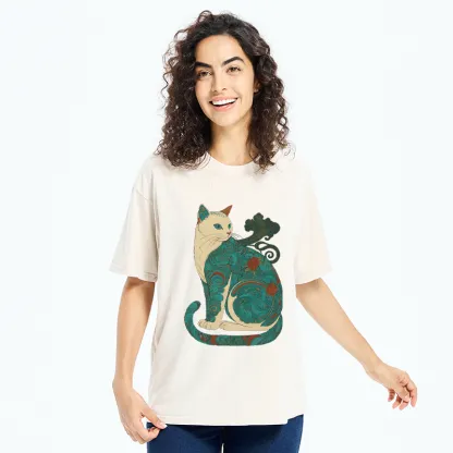 Tokyo-Tiger Cat Of Clouds And Waves Washed T-Shirt