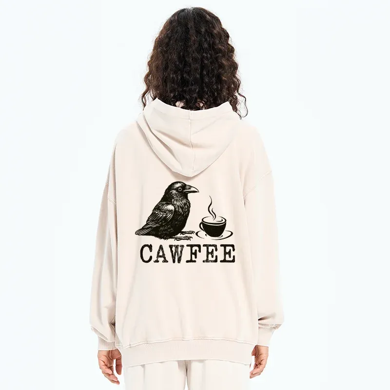 Tokyo-Tiger Cawfee Funny Japan Meme Washed Zip Hoodie