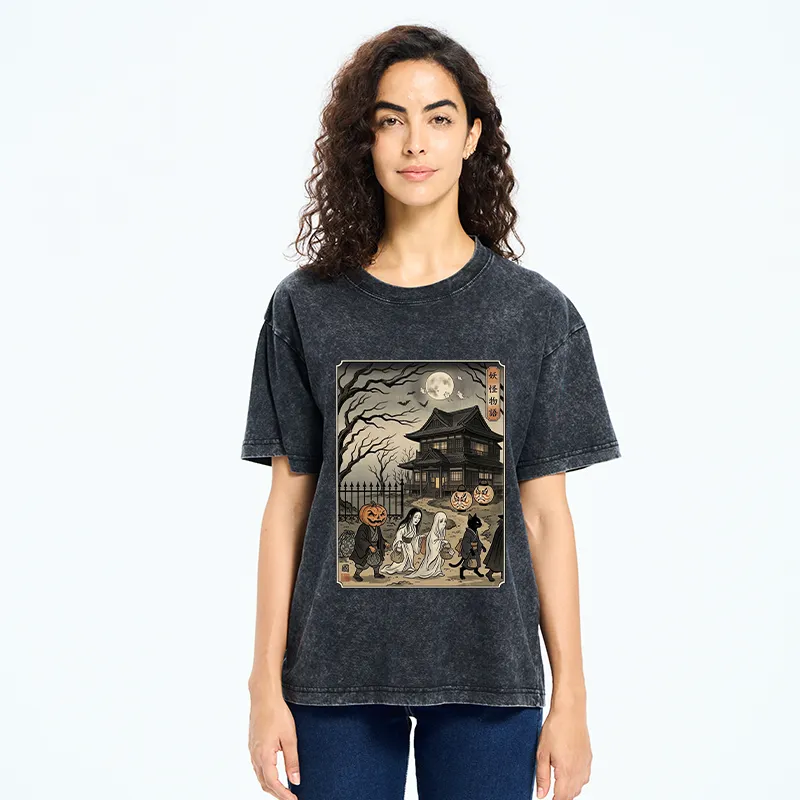 Tokyo-Tiger Vintage Yokai Art Washed T-Shirt
