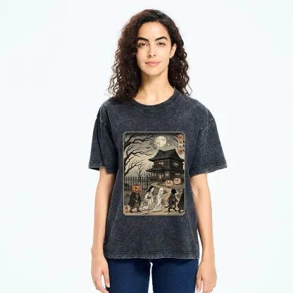 Tokyo-Tiger Vintage Yokai Art Washed T-Shirt