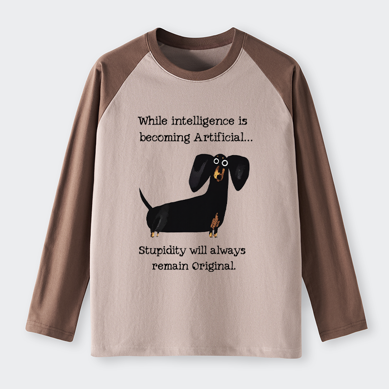 Tokyo-Tiger Dachshund Real Humor Funny Meme Raglan Long Sleeve T-shirt