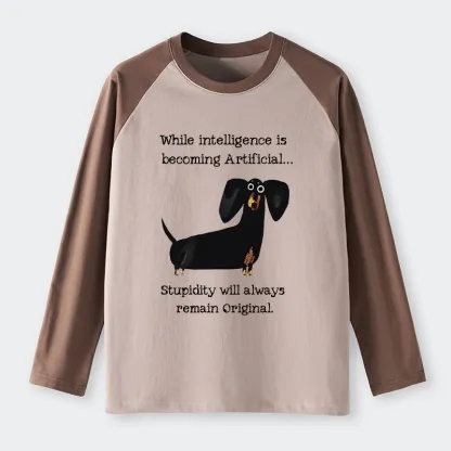 Tokyo-Tiger Dachshund Real Humor Funny Meme Raglan Long Sleeve T-shirt