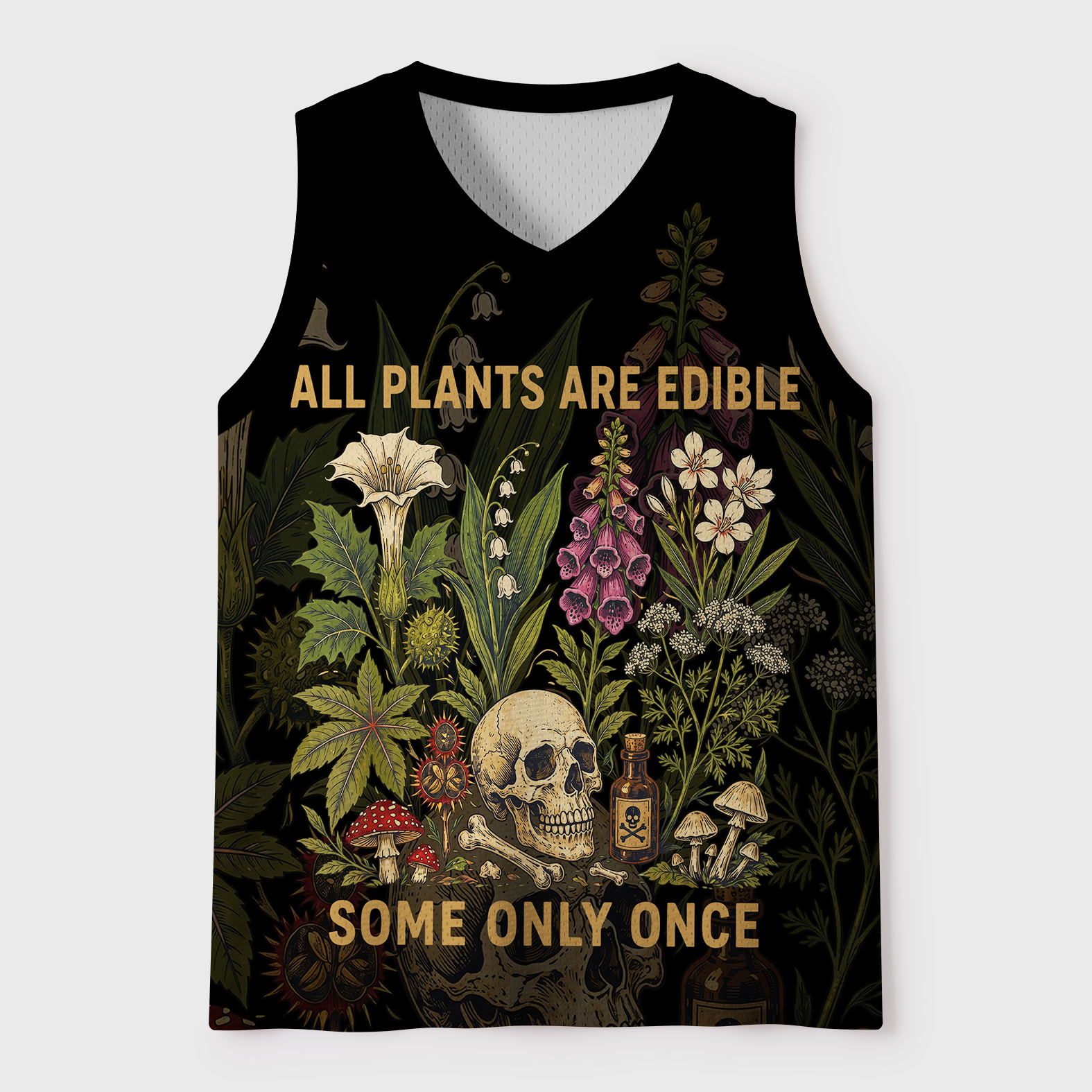 Tokyo-Tiger Beautiful Poison Floral Mesh Tank Top