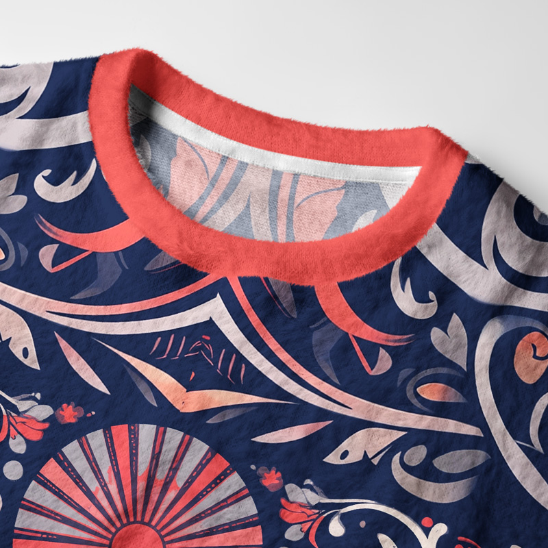 Tokyo-Tiger Totem Reindeer Fuzzy Christmas Ugly Sweatshirt