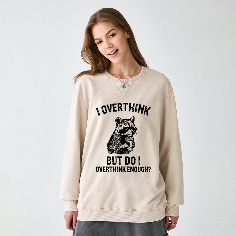 Tokyo-Tiger Constant Overthinking Washed Terry Sweatshirt