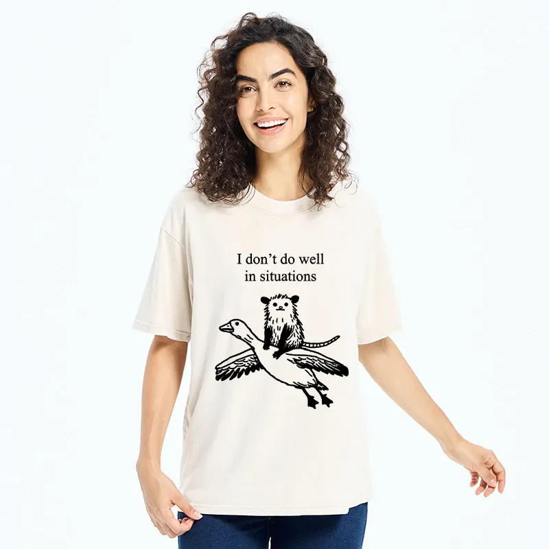 Tokyo-Tiger Lost Possum Rides Wild Goose Washed T-Shirt