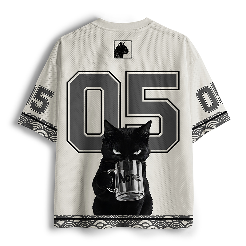 Tokyo-Tiger Funny Sassy Cat Mesh Jersey
