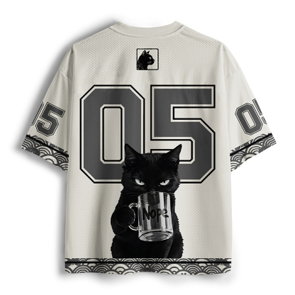 Tokyo-Tiger Funny Sassy Cat Mesh Jersey