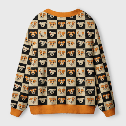 Tokyo-Tiger The Colorful Expressions of Dogs Ugly Cardigan Sweater