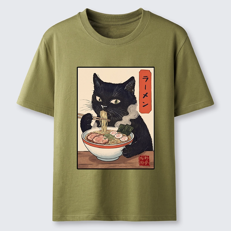 Tokyo-Tiger Ramen Eating Cute Cat Classic T-Shirt