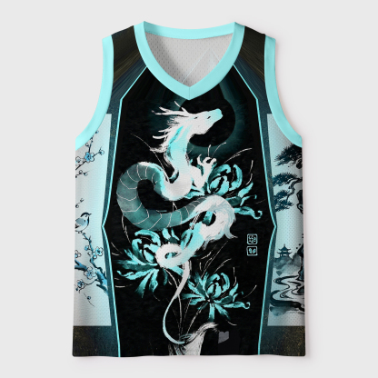 Tokyo-Tiger Lunar Dragon Bloom Mesh Tank Top