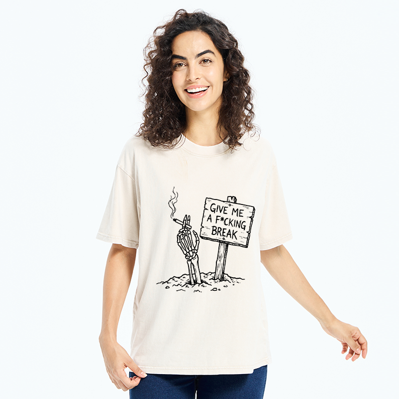 Tokyo‑Tiger Skeleton Stress Mood Washed T-Shirt