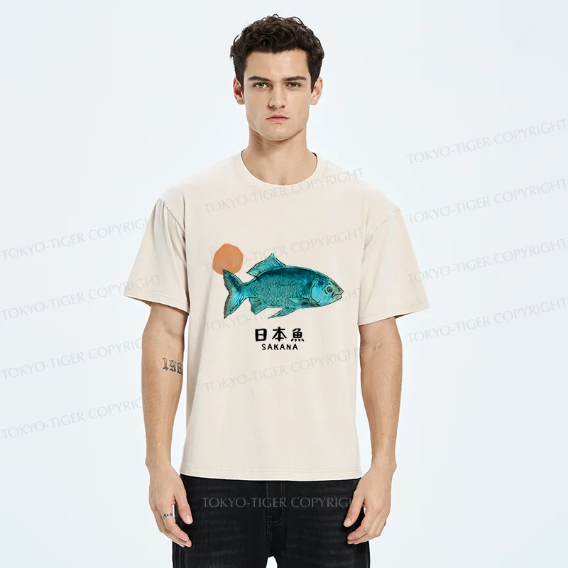 Tokyo-Tiger Japanese Fish Washed T-Shirt
