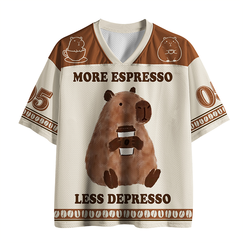 Tokyo-Tiger Capy Needs More Espresso Mesh Jersey