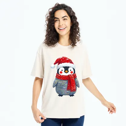 Tokyo-Tiger Cute Christmas Penguin Meme Washed T-Shirt