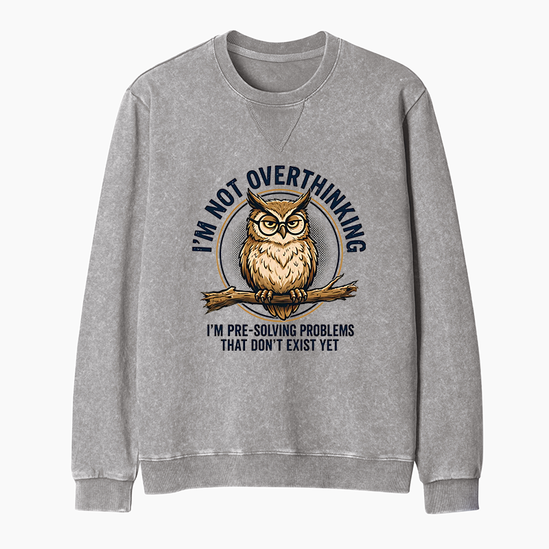 Tokyo-Tiger Overthink Master Owl Washed Terry Sweatshirt