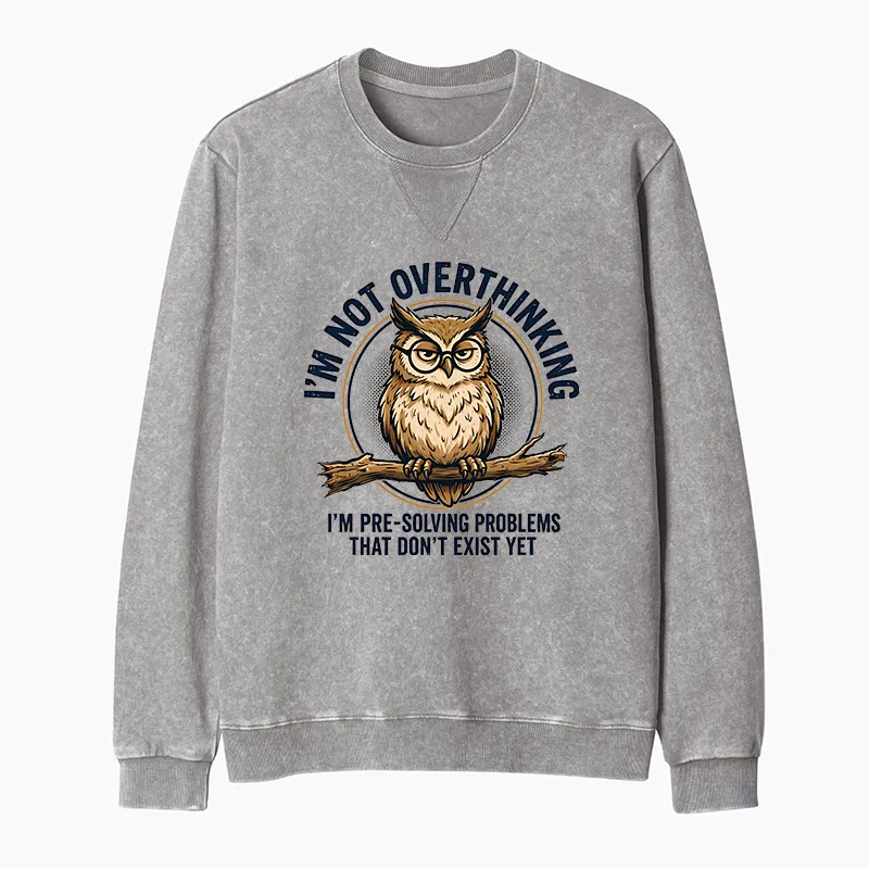 Tokyo-Tiger Overthink Master Owl Washed Terry Sweatshirt