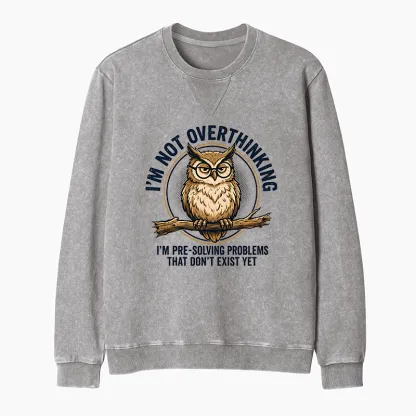 Tokyo-Tiger Overthink Master Owl Washed Terry Sweatshirt