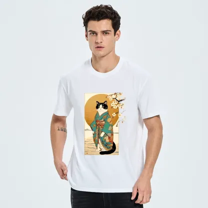 Tokyo-Tiger Elegant Cat In Traditional Kimono Classic T-Shirt