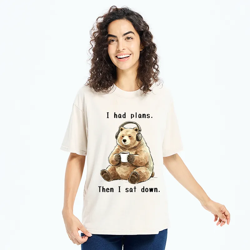 Tokyo-Tiger Funny Lazy Bear Meme Washed T-Shirt